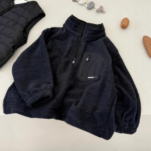 儿童摇粒绒卫衣冬季2025新款日系潮牌童装亲子款软糯保暖上衣外套