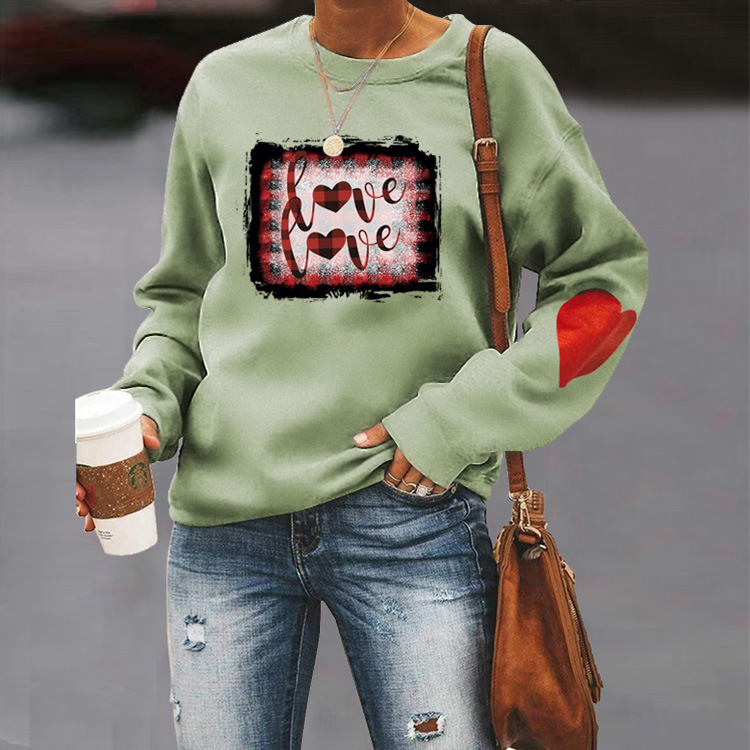 Women's Hoodies Long Sleeve Rib-knit Casual Letter Heart Shape display picture 4