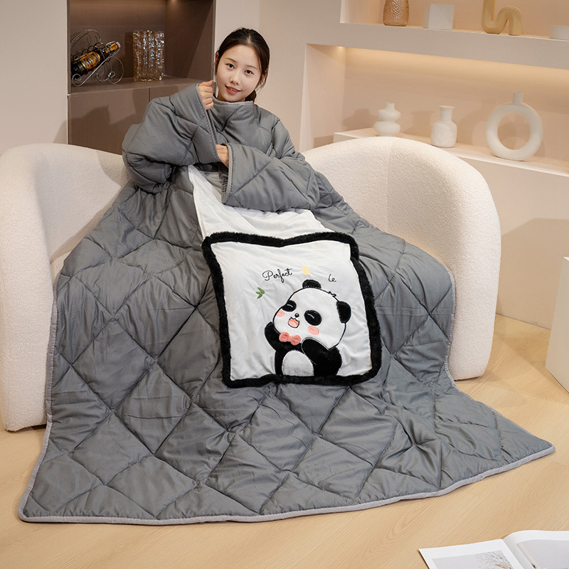 Círculos animados almohada de abrazo multifuncional engrosado 2 - en - 1 edredón cama de oficina para jugar con el aire acondicionado cojín de edredón