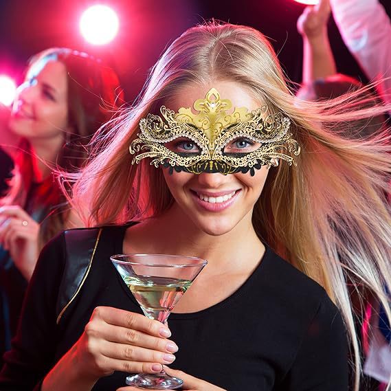 Amazon máscaras de baile de Halloween máscaras parejas máscaras disfraz de mitad cara máscara de carnaval