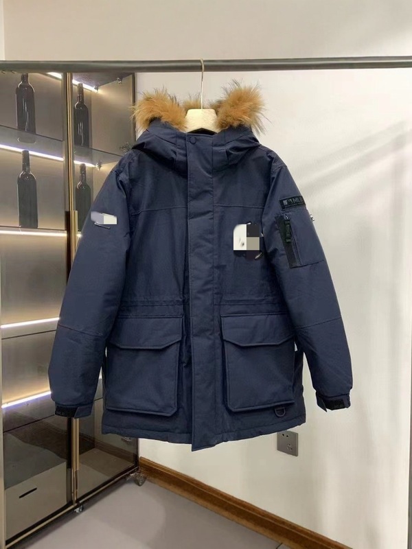 新款纯原洋基队连帽NY羽绒服女中长款加厚保暖大毛领工装冬季外套|undefined