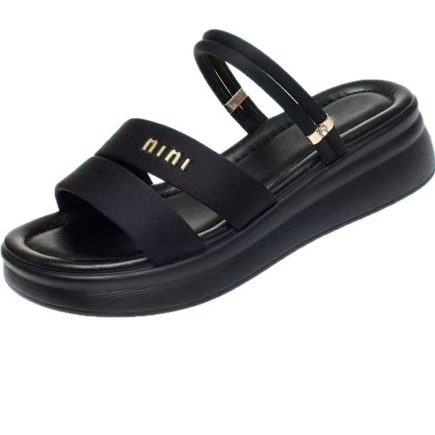 2026 verano nuevo tipo de ropa de mujer cuero suave zapatos de madre cómodos zapatos de moda con suela gruesa dos sandalias zapatillas de mujer image 5
