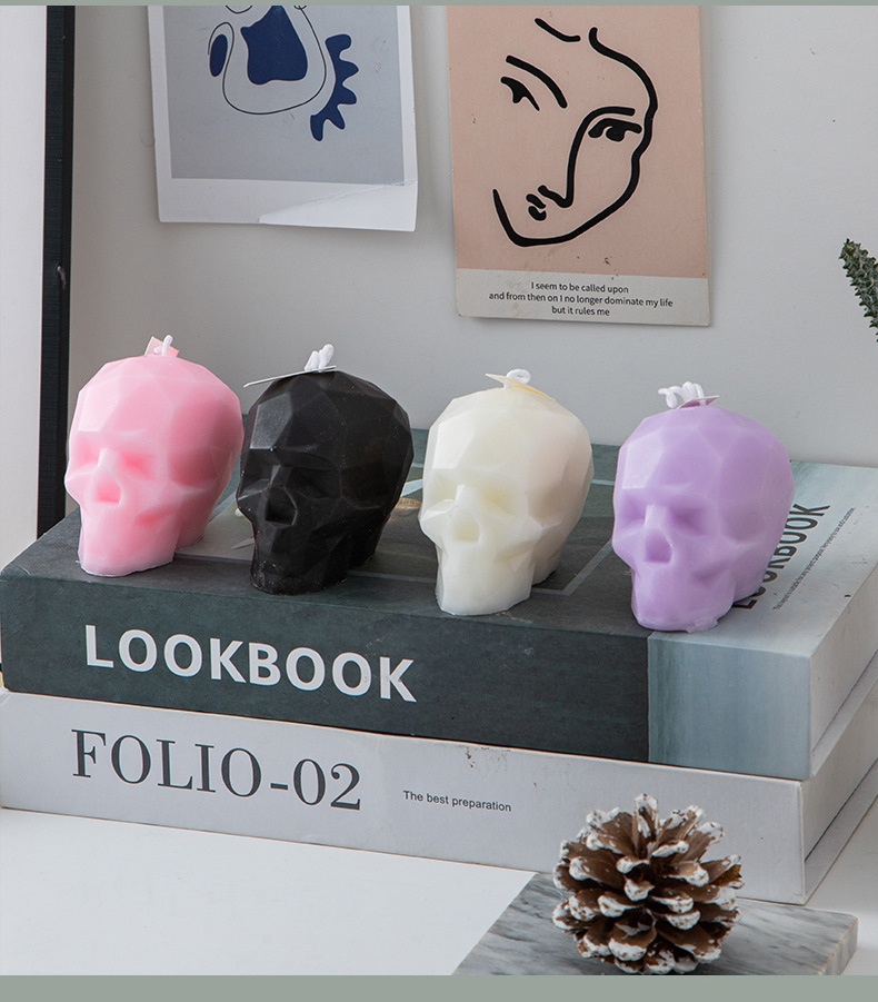 万圣节几何骷髅头香薰蜡烛ins创意家居摆饰套装万圣跨境蜡节日礼详情19