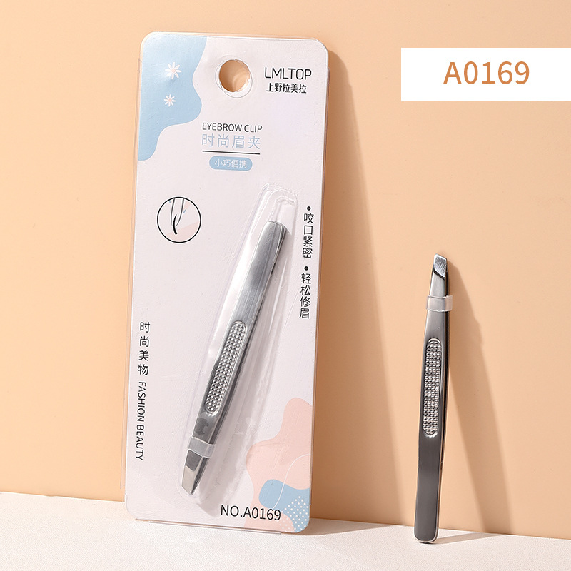 Clip para cejas de acero inoxidable LMLTOP, boca oblicua, pinzas para cejas planas, pinzas para depilarse, clips auxiliares para pestañas postizas, una variedad de colecciones
