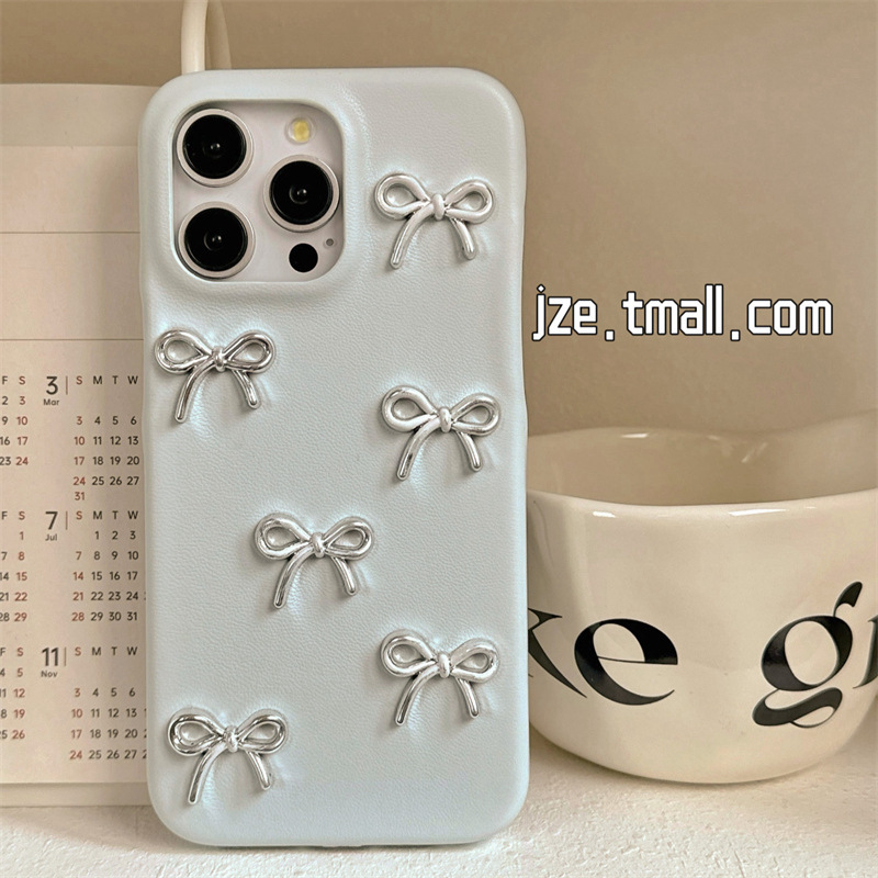 气质小香风蝴蝶结适用iPhone15promax苹果16手机壳14爱心挂件13女|undefined