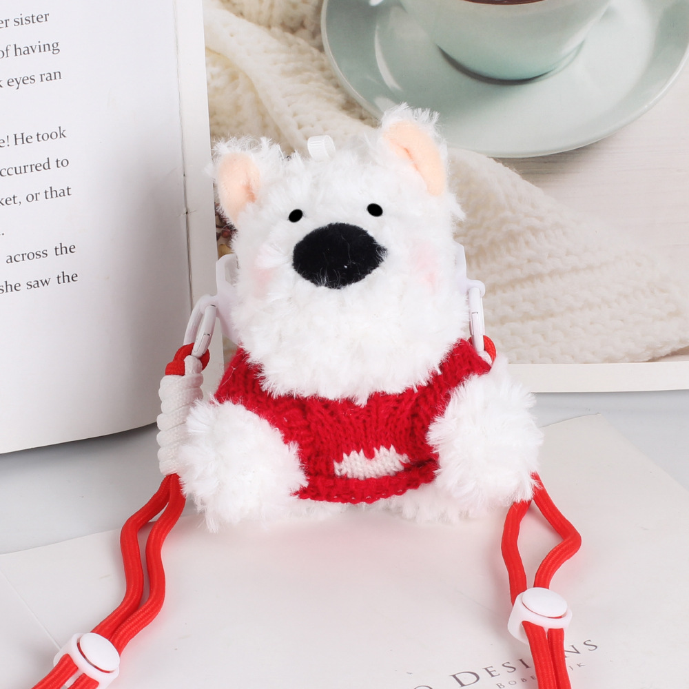 Abeja perrito muñeco de peluche para teléfono móvil clip mochila niña compras bolsa de teléfono móvil dibujos animados lindo cachorro colgante