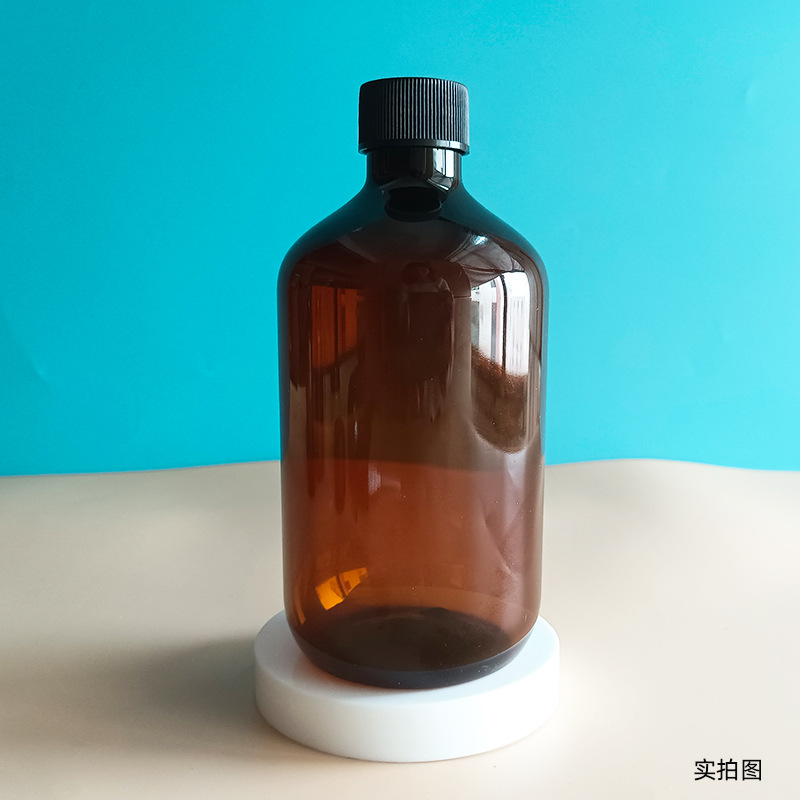 Hotel Gel de ducha botella de champú 500ml hombro redondo sub-botella de masaje botella de aceite esencial para mascotas botella de bomba de loción marrón