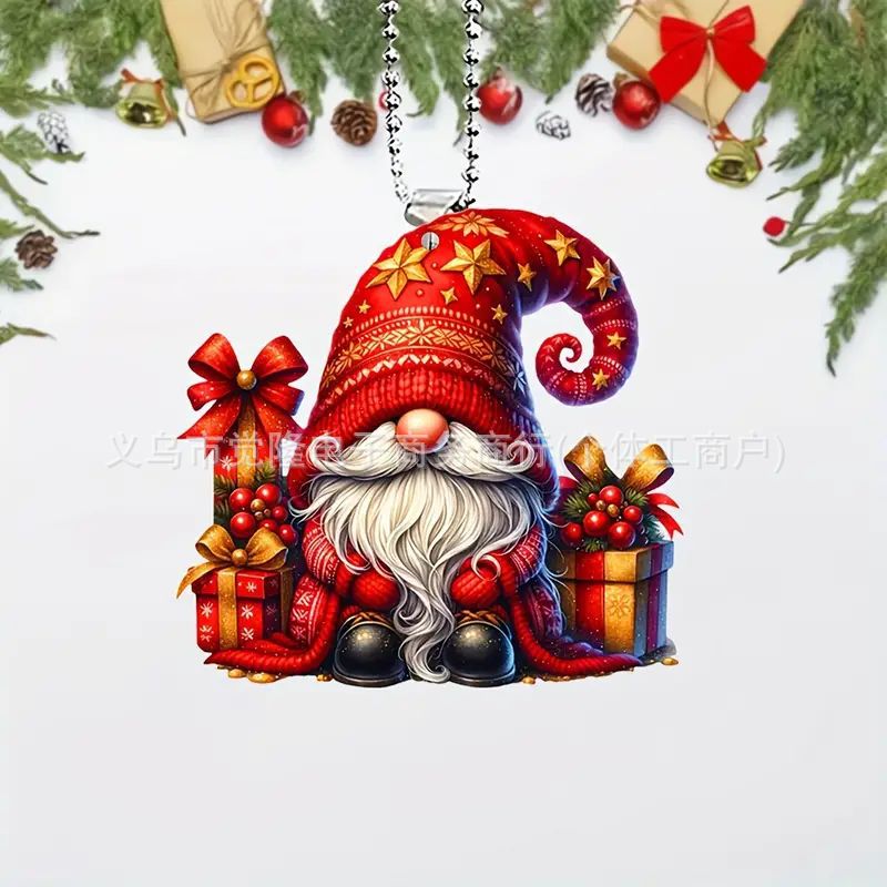 Navidad dibujos animados árbol de Navidad viejos transfronterizos nuevos colgantes de decoración de automóviles planos acrílicos