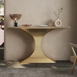 Modern Minimalist Sintered Stone Foyer Table for Entryway, High-End Narrow Corridor Wall Art Console Table, Foyer Cabinet