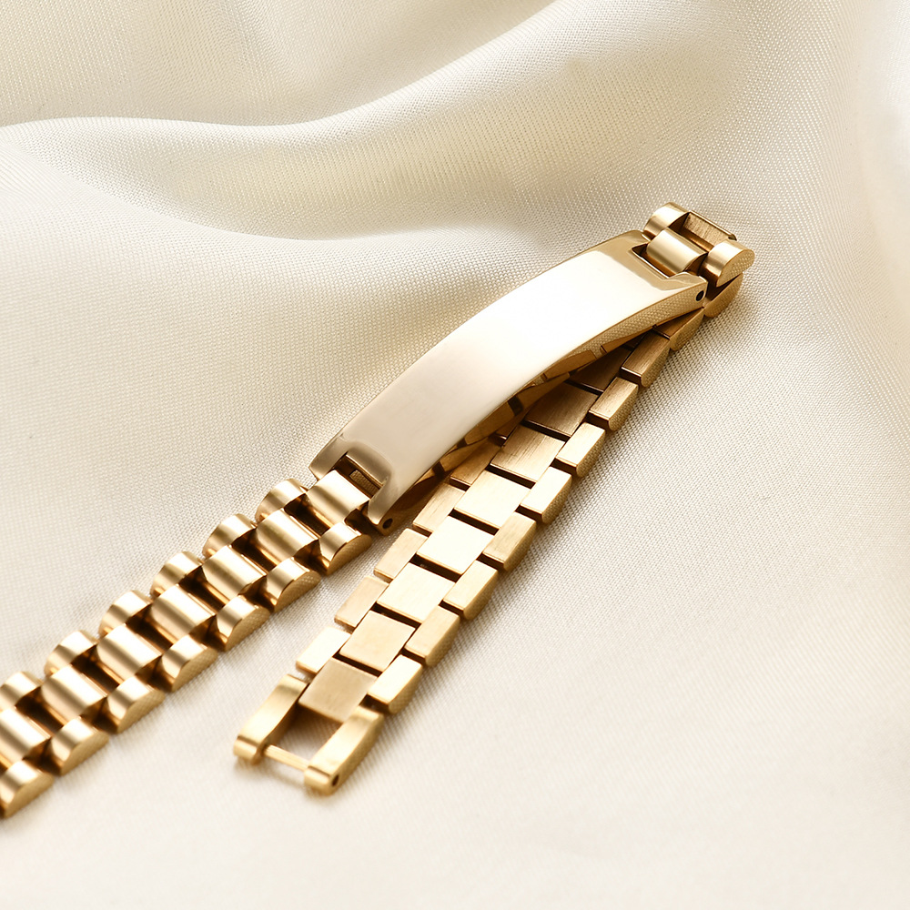 Plating Design Titanium Steel Vintage Style Geometric Solid Color Plating Bangle