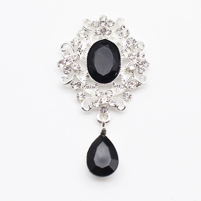 Korean-style Metal Pendant Hair Accessory, Crystal Drop Accent, Multi-Color Options