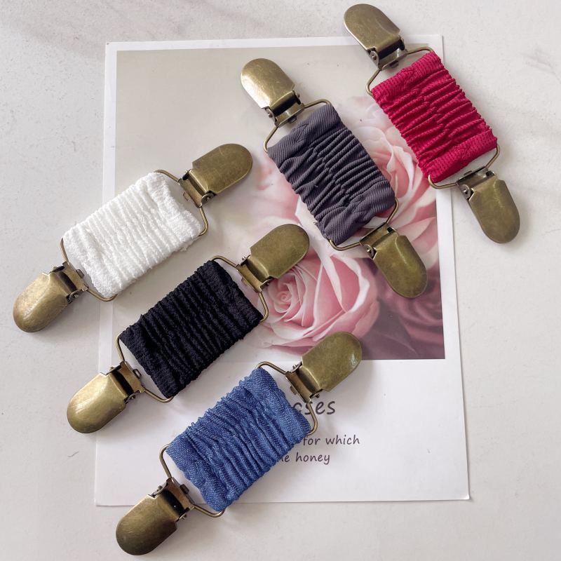 Amazon nuevo suéter clip plisado banda elástica cardigan clip vintage chal clip de moda clip fijo