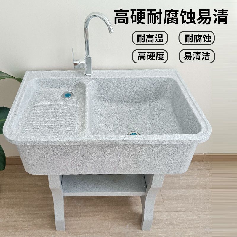石英石洗衣池阳台家用搓板大理石室外户外洗衣槽庭院双池水池水槽|undefined