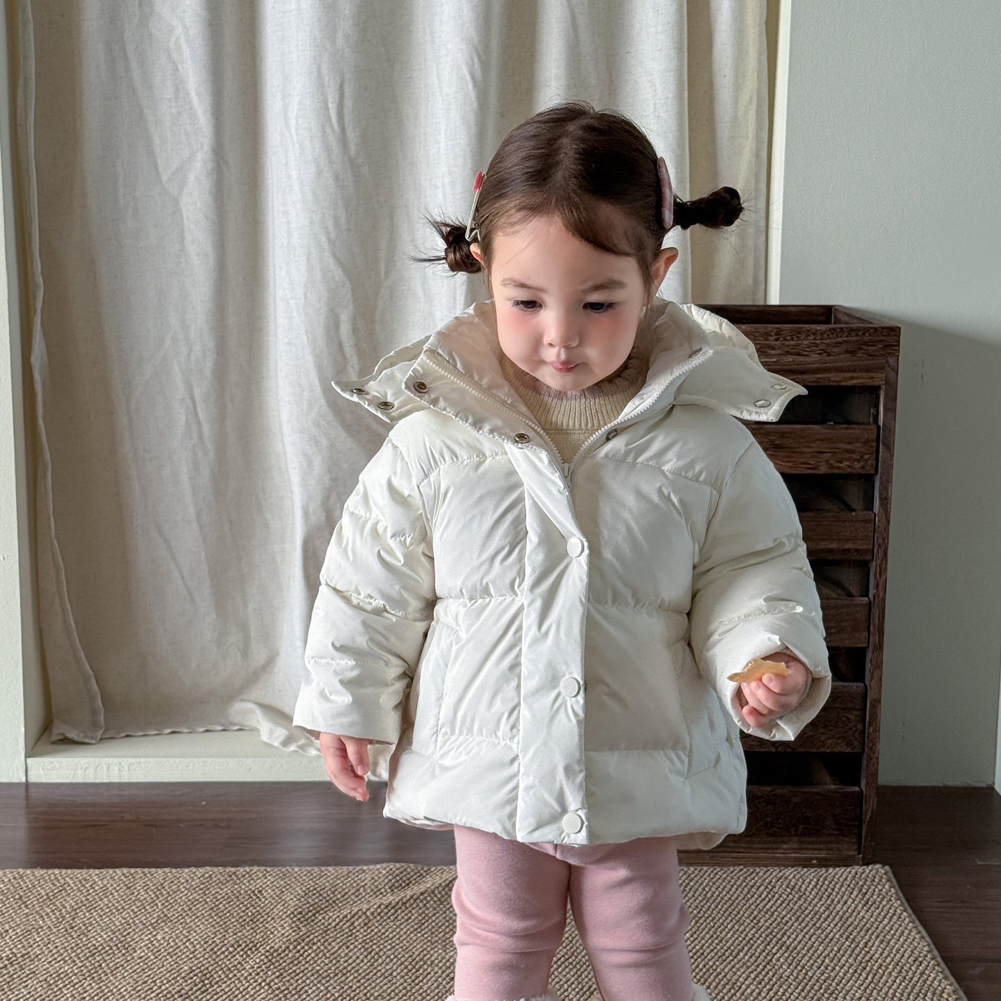 Ropa infantil de azúcar de pera, ropa de invierno de niñas, ropa de invierno, 90 chaqueta de lana, ropa de bebé, abrigo de frío
