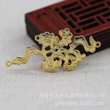 DIY饰品配件手工DIY保色铜50*23MM仿点翠祥云古风手作材料B2973