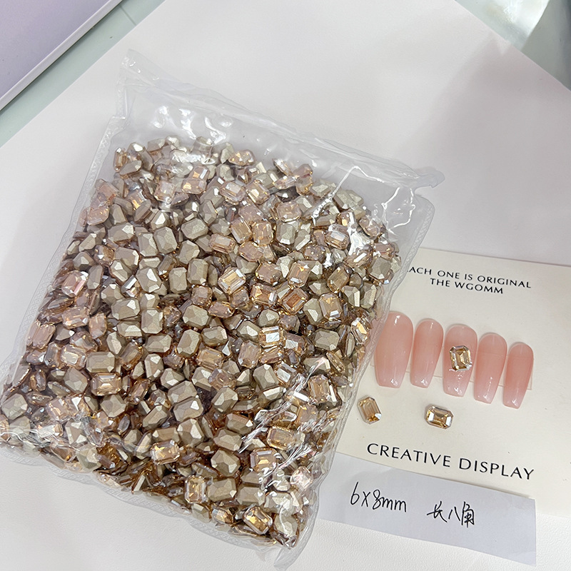 [KKK04-12] champagne octagonal 6 * 8mm