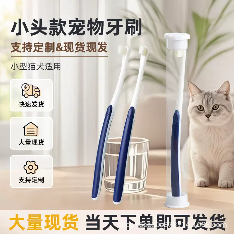 宠物牙刷新款单束宠物猫咪狗兔子仓鼠小头软毛动物牙刷单支装现货
