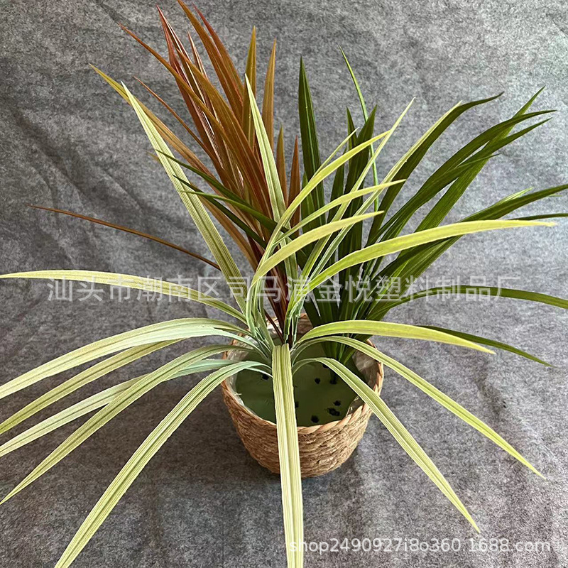 Artificial flower plant wall accessories 5 fork gladiolus spring grass fake flower water grass green plant decorative fence flower box Big grass