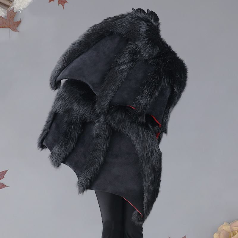 Halloween Cosplay comic show felpa fursuit bestia traje pelado diablo alas de murciélago bestia garra guantes