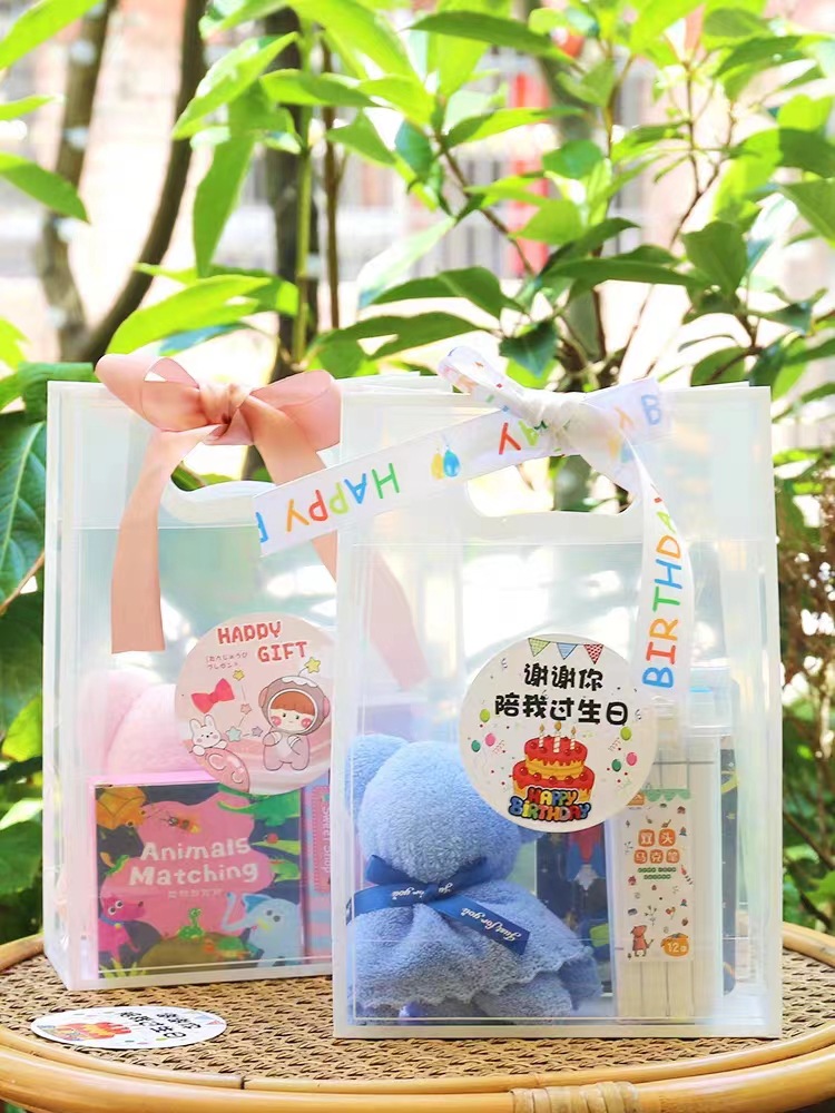 pvc透明手提袋pp网红超透塑料 广告礼品袋喜糖礼物伴手礼包装袋子