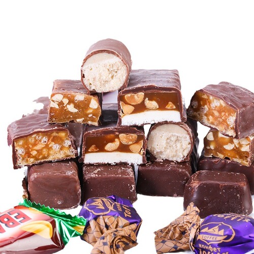 Russian imported chocolate sandwich candy mixed set wedding candy gift loose bulk New Year snacks candy