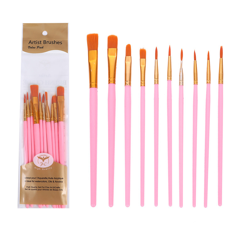 10 핑크 플라스틱 막대