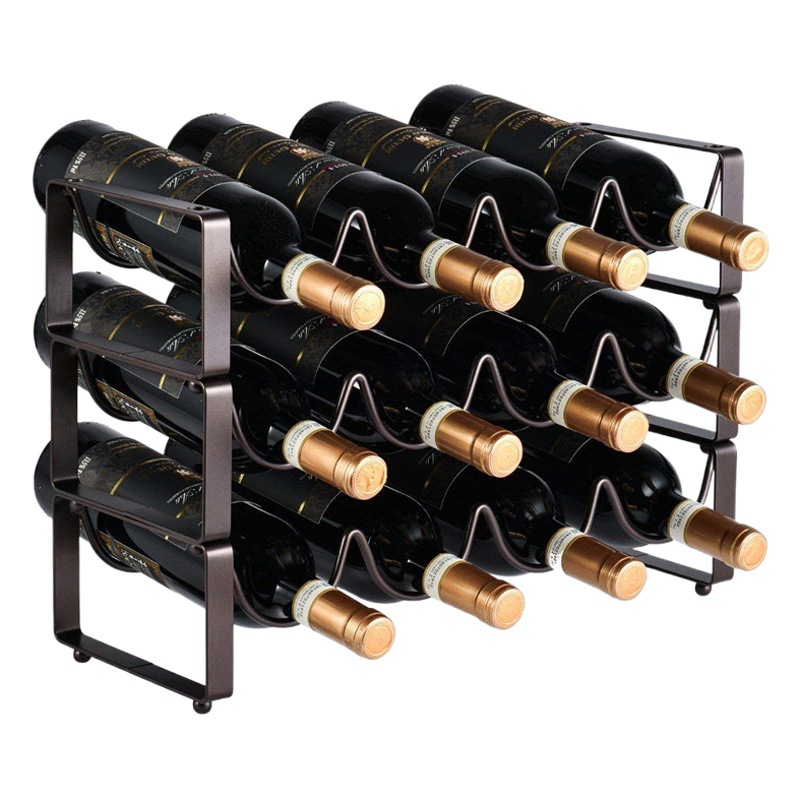 Wine Rack Iron Ornaments Wine Bottle Rack Stackable Wine Rack European Style Wine Rack Iron Wire Creative Wine Cabinet Display Rack