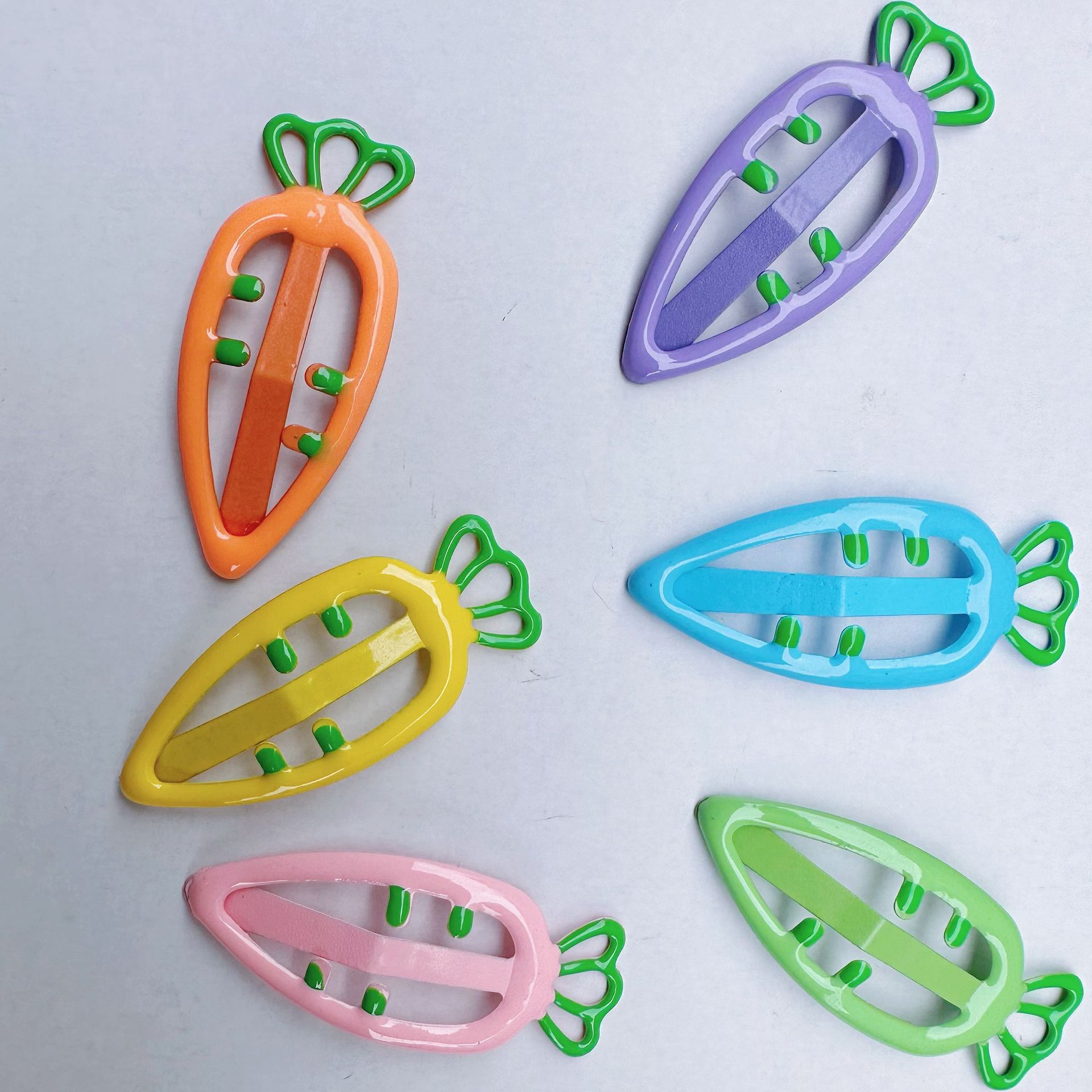 New children's hairpin hair accessories carrot candy color hair accessories do not hurt hair little girl high-grade broken hair bangs clip