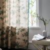 Yiliqi rhyme curtain finished cotton, linen, seal green pine fruit homestay curtain half -shading kitchen curtain bay window factory straight