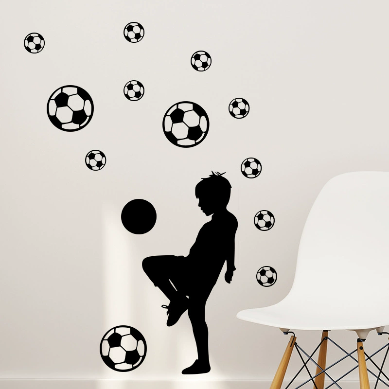 Football self-adhesive removable stickers on wall PVC, new collection, print