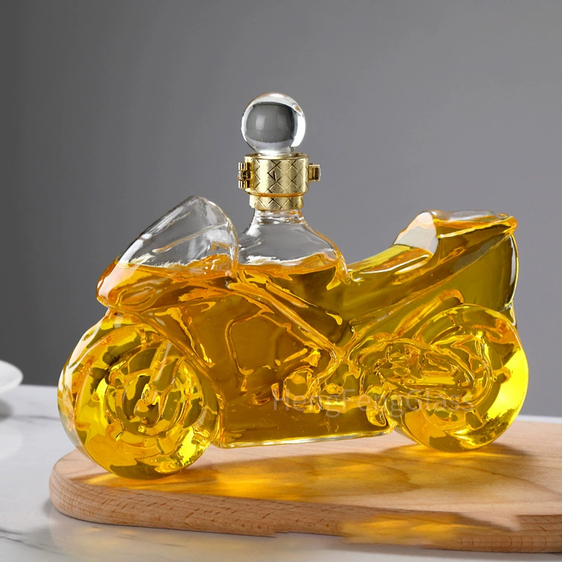 Высокое боросиликатное стекло мотоцикл трезвитель высокого класса выдувное ремесло винная бутылка креативная стеклянная бутылка