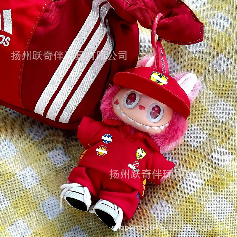 labubu娃衣拉布布的衣服赛车服红色法拉利汉密尔顿衣服帽子批发|undefined