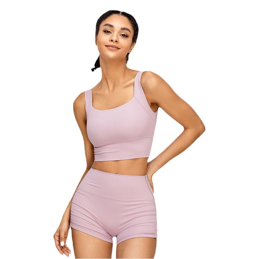 Hilo transfronterizo Chaleco de yoga empujar hacia arriba la ropa interior deportiva a prueba de golpes en forma de U belleza espalda ropa de yoga fitness Top con almohadilla en el pecho