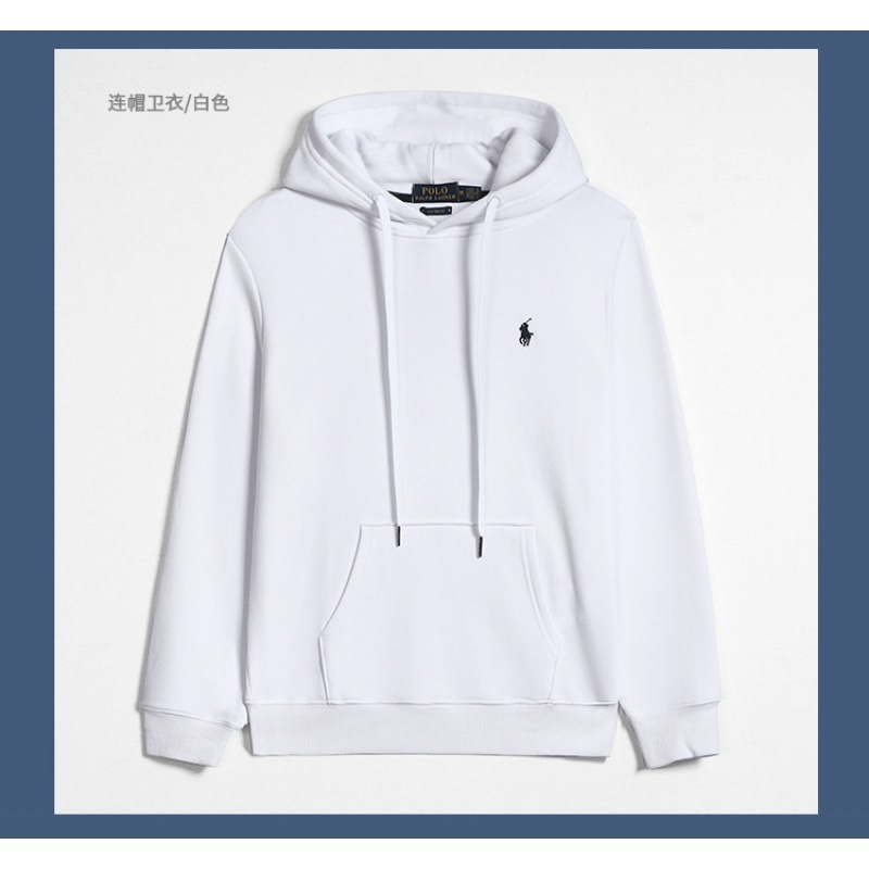 Hooded pullover white with black logo