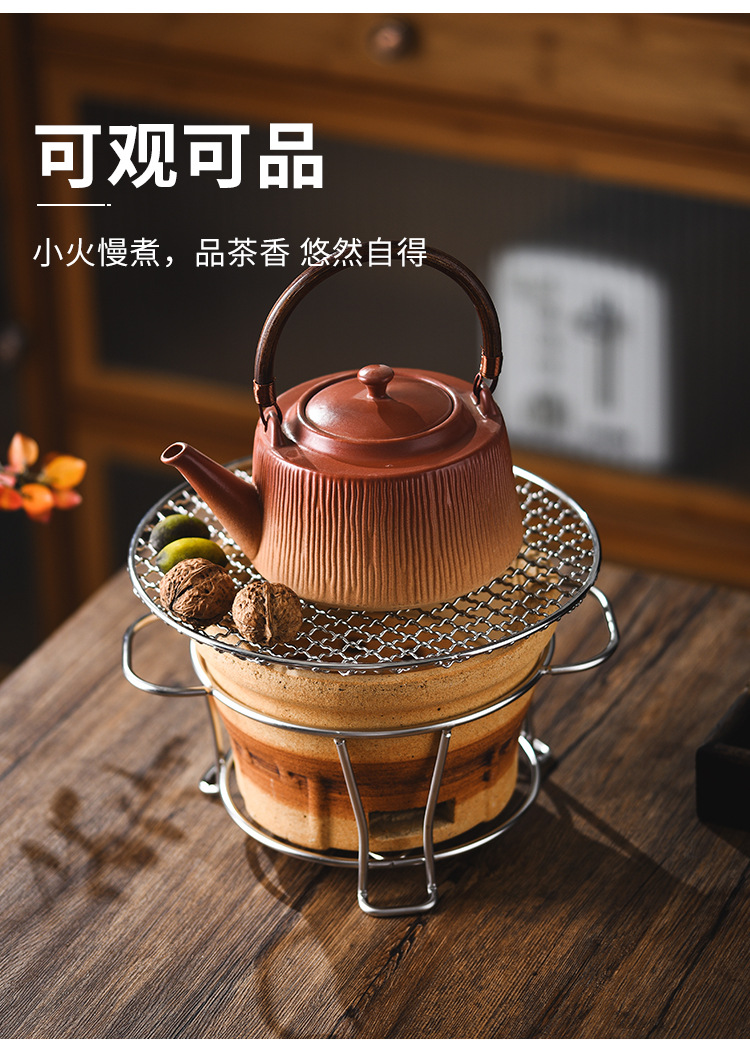 围炉煮茶陶土炭炉日式户外老式打边炉火锅家用围炉红泥酒精烧烤炉 pic 13