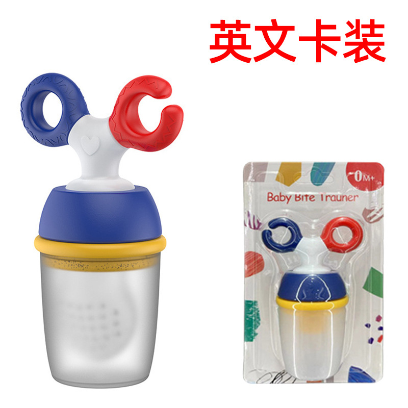 English Packaging Silicone Mesh Bag Pacifier Baby Fruit Feeder Baby Fruit and Vegetable Snack Wholesale