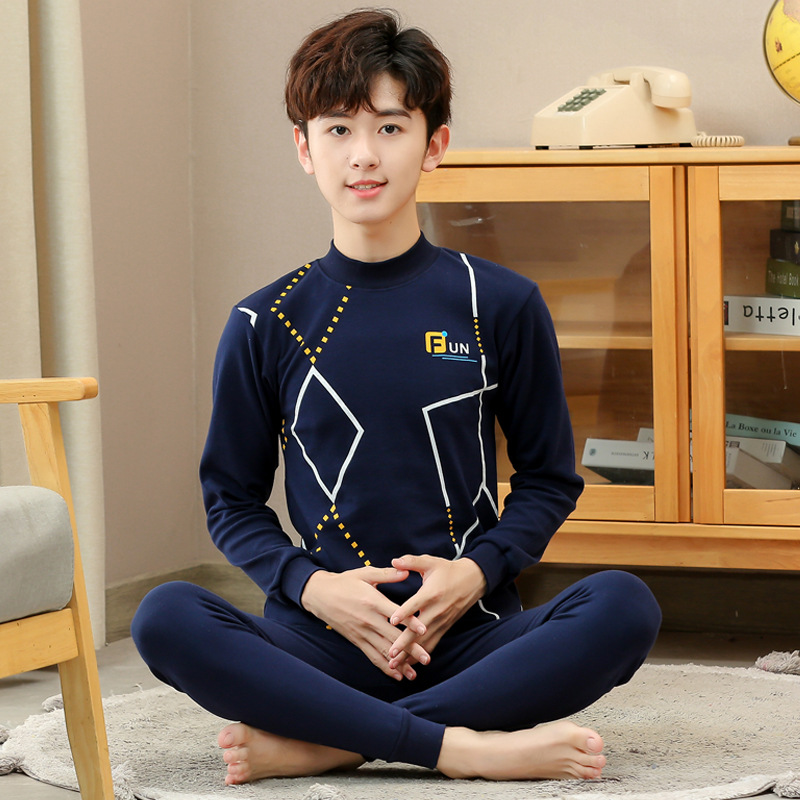 9-24 años niños y adolescentes ropa de otoño pantalones largos traje de hombres medio y grande suéter de algodón para niños ropa interior para el hogar