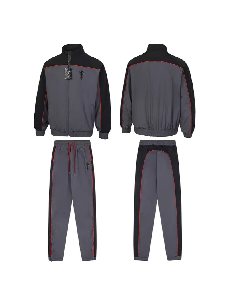 国境を越えた潮牌Trapstarスポーツレジャースーツ刺繍ロゴジッパーカーディガン