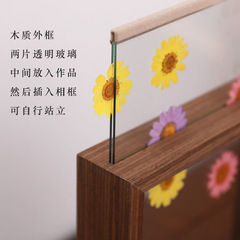 玻璃相框双面透明正方形植物树叶蝴蝶签名照框架展示亚马逊跨境