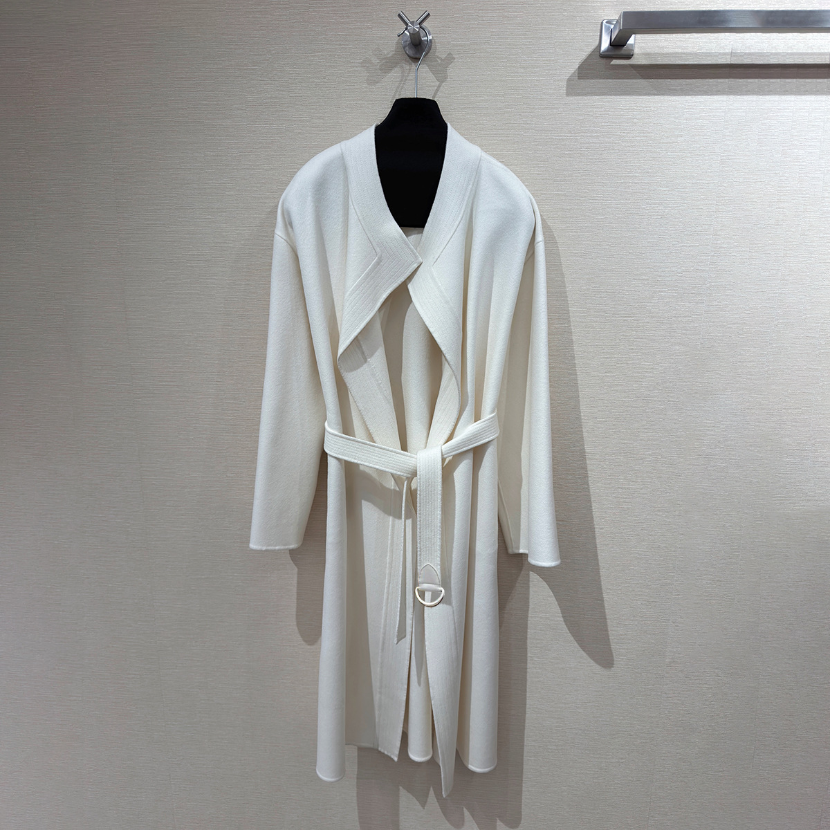 Lp Style Large Lapel Double-Sided Cashmere Outwear 2025 Autumn and Winter Sheep Wool Women's Long Stand-Up Collar Bathrobe Lace-Up Jacket