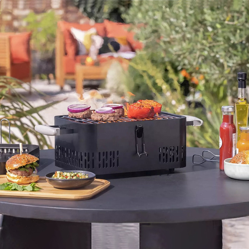 horno de barbacoa portátil con cubierta de madera horno de barbacoa desmontable al aire libre sin humo horno de barbacoa de carbón transfronterizo parrilla de barbacoa estilo japonés