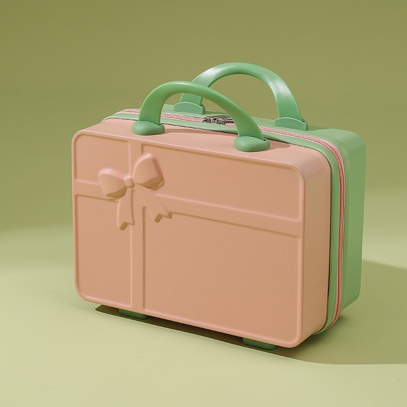 Estuche de cosméticos retro mini estuche de mano de 14 pulgadas, equipaje pequeño, bolsa de cosméticos de almacenamiento de recuerdos, caja de contraseña pequeña