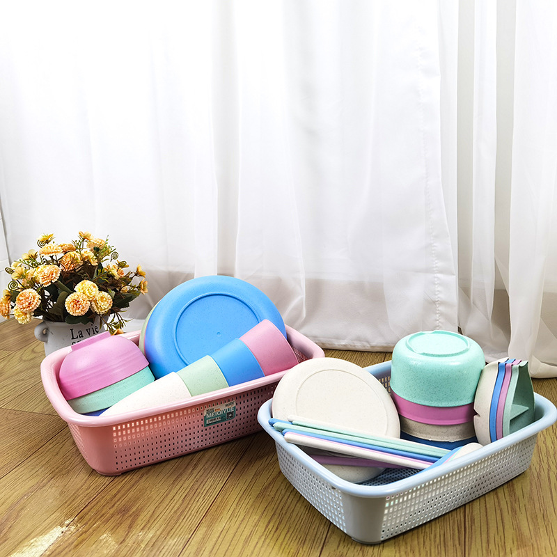 Cesta de drenaje Cesta de plástico engrosada Tamiz de arroz doméstico Cesta de frutas y verduras Cesta de almacenamiento rectangular Cesta de clasificación exprés Tamiz cuadrado