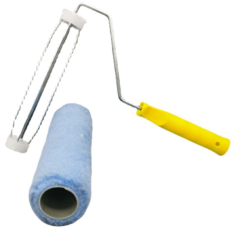 Comercio exterior exportación de 9 pulgadas cepillo rodante cepillo rodante pintura sin ángulo muerto azul cuatro tendones soporte mango cepillo rodante de poliéster