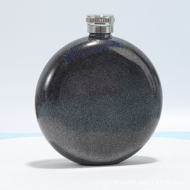 Regalo de gama alta Amazon transfronteriza 304 olla de vino de acero inoxidable pintura brillante cubierta de diamante 5oz ronda portátil Dama