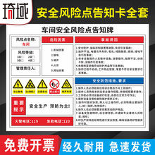 工厂车间岗位安全风险点告知牌消防安全检查风险辨识标识牌