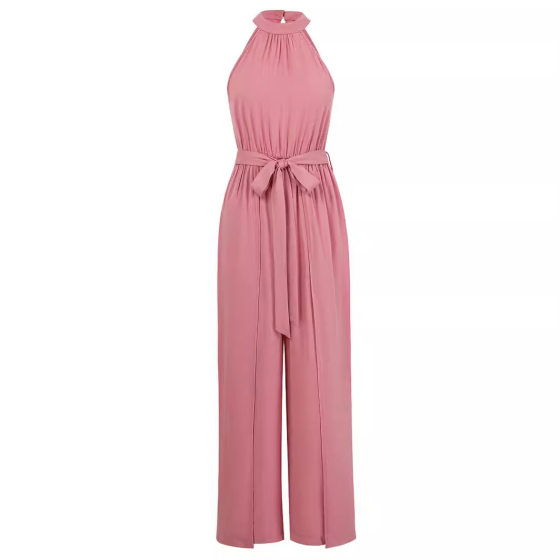 24-year fashion summer hot sale new women's clothing independent station Fresh Air cross-border solid color halter strap jumpsuit