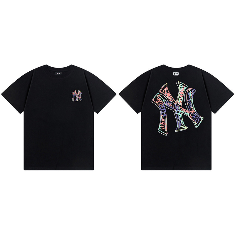 韓国新作MLBバックロゴ大プリントNY半袖Tシャツ男女兼用刺繍カジュアル半袖|undefined