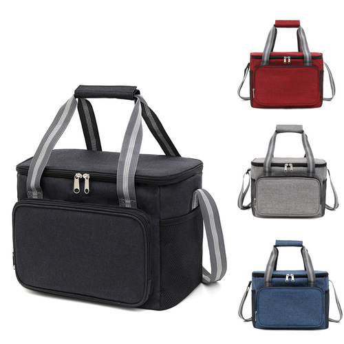 Amazon Outdoor Hand-held Picnic Bag Crossbody Insulated Meal Bag Aluminum Foil Cooling Ice Bag Large Capacity Insulated Bag