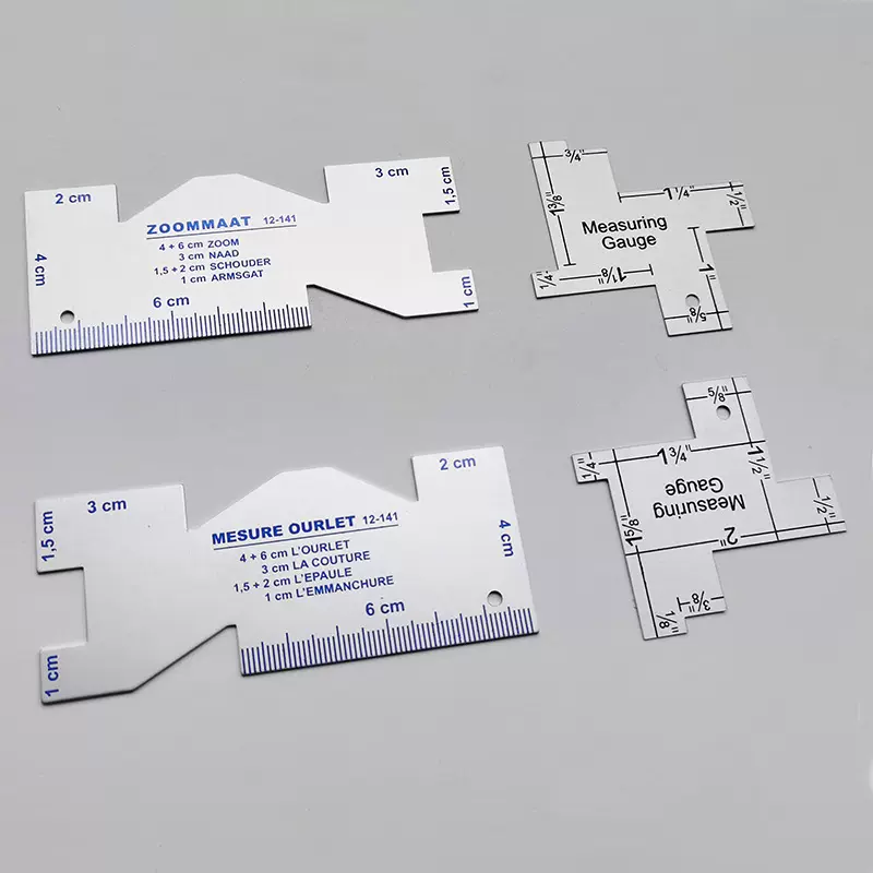 铝制测厚尺 手工英制拼布工具 铝合金拼布尺测厚仪